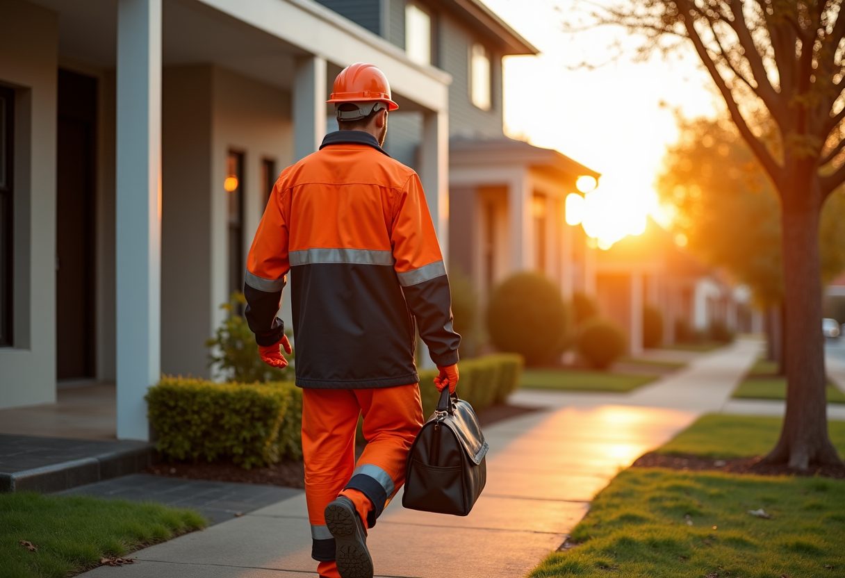 Locksmith arriving at a Sydney home at sunrise — Killara