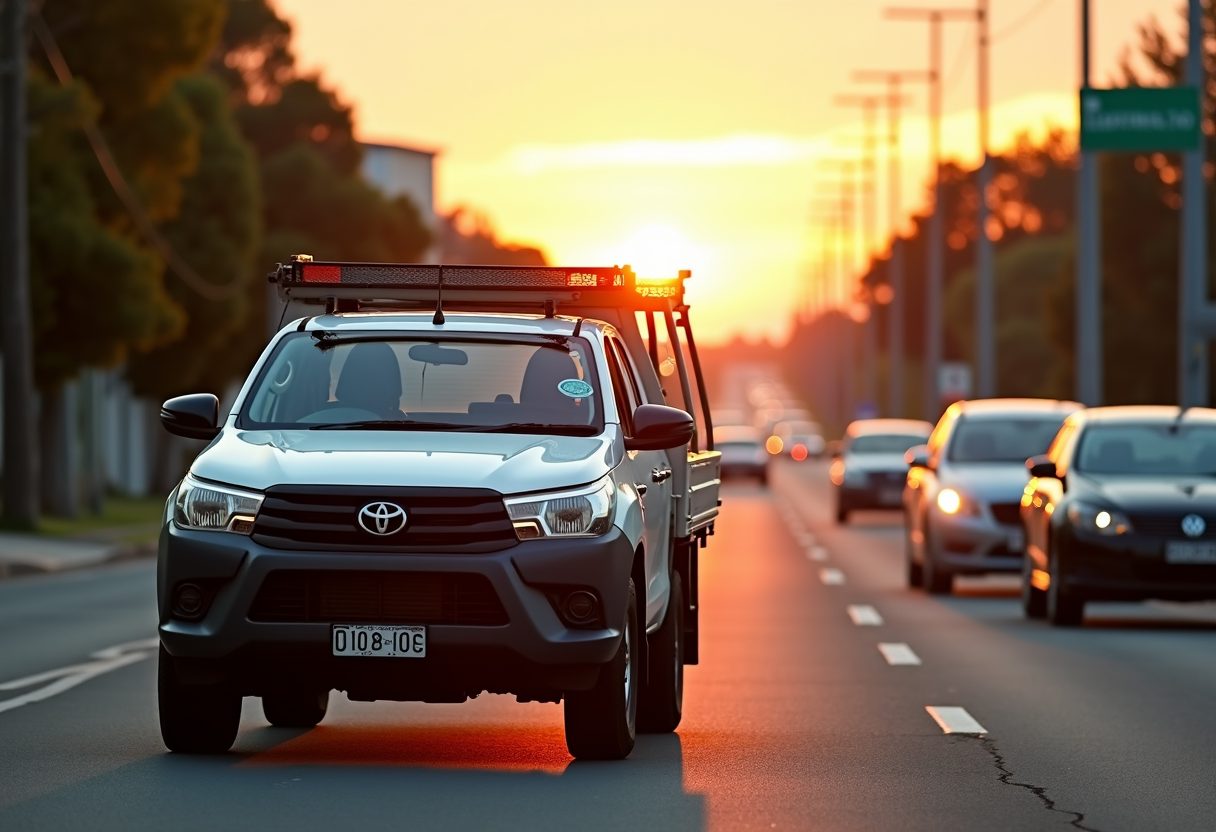 Locksmith ute loaded with tools at sunrise — Killara